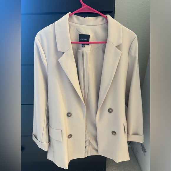 Beige blazer with cuffed sleeves - Picture 1 of 1